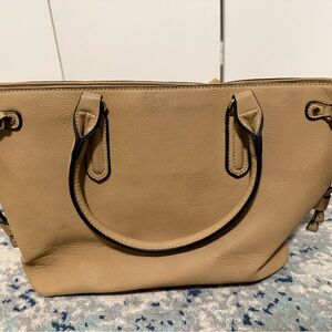 Tan Leather Tote Bag